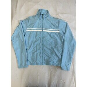 Nike Vintage Light Blue Full Zip Track Run Gym Windbreaker Jacket Womens Size L